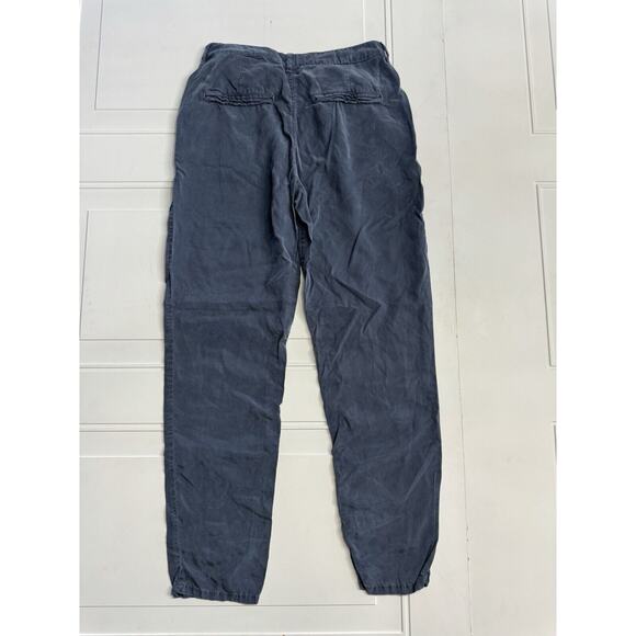 Zara Basic Womens Z1975 Denim Pants Size 2 Navy Blue Tapered Cuffed Lyocell - Picture 4 of 6